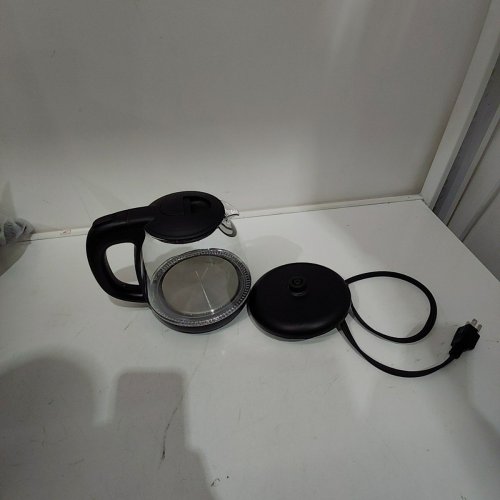 ELITE GOURMET ELECTRIC BLUE LED INTERIOR BPA-FREE GLASS KETTLE - 1 LITRE - BLACK (MODEL: EKT1001) image 3