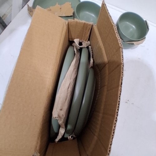 8PC BRILLIANT MIRAGE STONEWARE DINNERWARE SET - SAGE GREEN (STYLE: MIRAGE) image 4