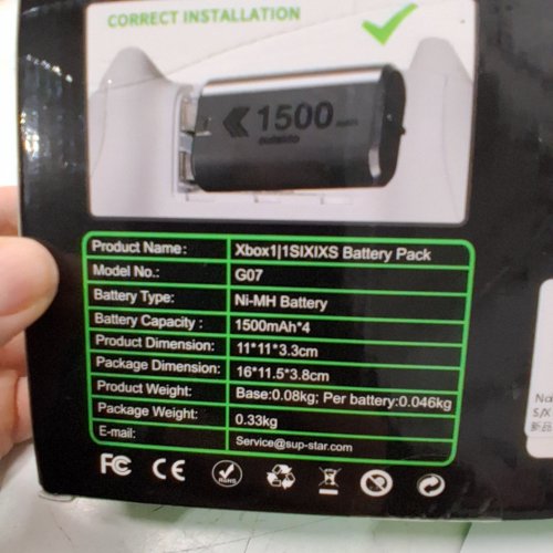 NOIPOSI CHARGING DOCK FOR XBOX ONE S/X CONTROLLER - 1500MAH - BLACK (MODEL: G07) image 2