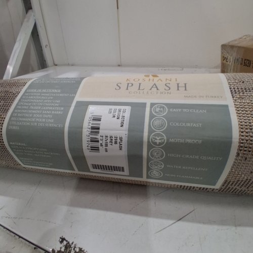 KOSHANI SPLASH COLLECTION STRIPED AREA RUG -2FT 3" X 6FT - GREY / CREAM - (MODEL: 2846) image 2