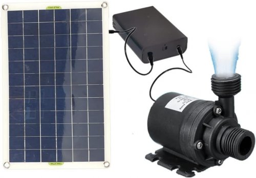 SOLAR-POWERED SUBMERSIBLE WATER FOUNTAIN PUMP KIT - 800 L/H - 50W - BLUE / BLACK image 2