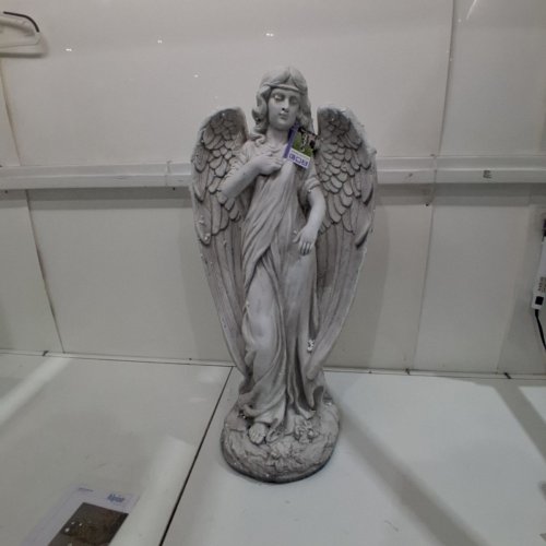 ALPINE CORPORATION TALL INDOOR/OUTDOOR ANGEL STATUE YARD ART DECORATION - 31" - LIGHT GRAY (MODEL: QFC104) image 2