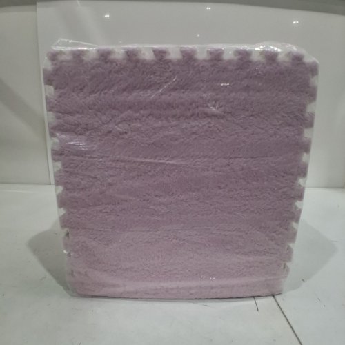 12PC PLUSH SHAG CARPET INTERLOCKING EVA FOAM PUZZLE FLOOR MAT TILES - 12" X 12" - DUSTY PINK image 2