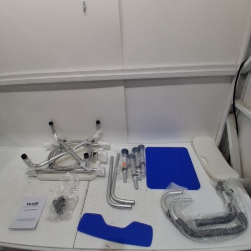VEVOR SHOWER CHAIR 360° SWIVEL BATHTUB SHOWER SEAT WITH PIVOTING ARMS - TUB TRANSFER BENCH - WHITE/BLUE (MODEL: FBL650326) image 2