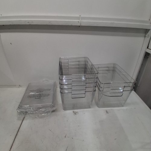 8PK CLEARSPACE PLASTIC STORAGE BINS WITH LIDS - 12.5" X 9.5" X 7" - CLEAR image 3