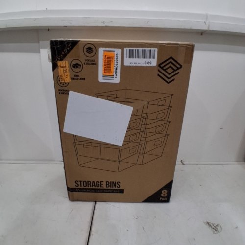 8PK CLEARSPACE PLASTIC STORAGE BINS WITH LIDS - 12.5" X 9.5" X 7" - CLEAR image 8