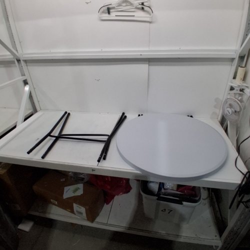 REAL RELAX PLASTIC PORTABLE FOLDING ROUND BAR TABLE - 32" - WHITE/BLACK (MODEL: L22002E1) image 3