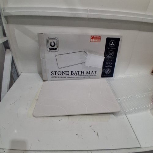 DIATOMITE SUPER ABSORBENT QUICK DRY NON-SLIP STONE BATH MAT - 23" X 15" - WHITE image 2