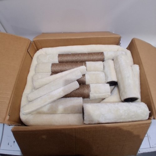 GLOBLAZER EXTRA LARGE PLATFORM CAT TREE WITH 3 PADDED PERCHES - 65" -BEIGE (MODEL: S65-BG) image 4