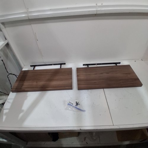 2PC JPND FLOATING WALL SHELVES - 24" X 12.75" X 2" - RUSTIC BROWN (MODEL: FS2307-BL24-2-CA) image 2
