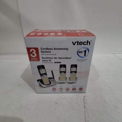 6PC VTECH HANDSET CORDLESS PHONE SYSTEM WITH CALLER ID/CALL WAITING - BLACK AND SILVER (MODEL: CS5229-3) image 4