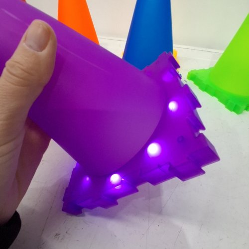 6PK LED LIGHT UP TRAINING CONES - 7" - MULTICOLOR image 2