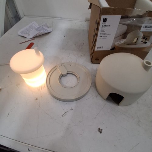 UMBRA CASITA AROMATHERAPY ESSENTIAL OIL DIFFUSER WITH LED LIGHT AND MULTIPLE SETTINGS - CAN STORE UP TO 10 BOTTLES - SAND/BEIGE image 3