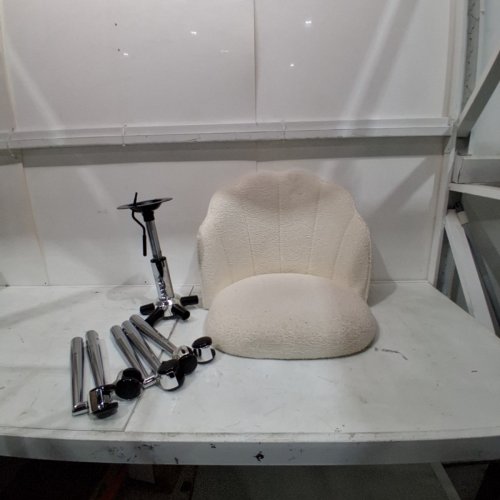 MID BACK BERBER FLEECE OFFICE CHAIR - 29" - 32" - BEIGE / WHITE (MODEL: MGVCTD01BE) image 3