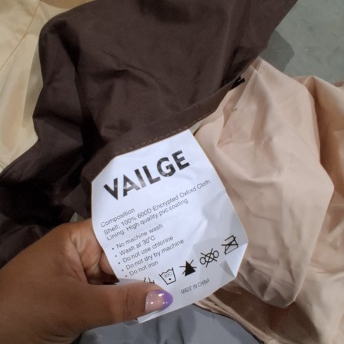 VAILGE PATIO CHAIR COVER - 27" X 39" X 31" - BEIGE AND BROWN image 4