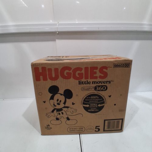 128PK HUGGIES LITTLE MOVERS HUGGFIT BABY DIAPERS WITH 360° WAISTBAND - SIZE 5 (27+LB) - DISNEY MICKY MOUSE (MODEL: 5660200) image 2