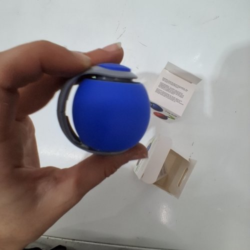 2PC TUG BALL TOY WITH ACCESSORIES FOR SMALL PETS - 1.9" - BLUE/RED (MODEL: ZY-080) image 2