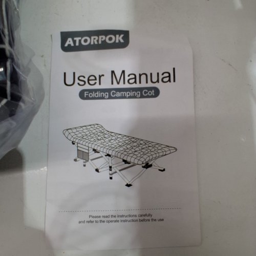 ATORPOK PORTABLE FOLDING CAMPING COT CUSHION - 27.5' X 75" X 13.8" - BLACK image 3