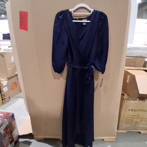 WOMEN'S DKNY MIDI DRESS WITH BELT - SIZE 8 - NAVY BLUE (STYLE: ED2BD570-NVY-14) image 3
