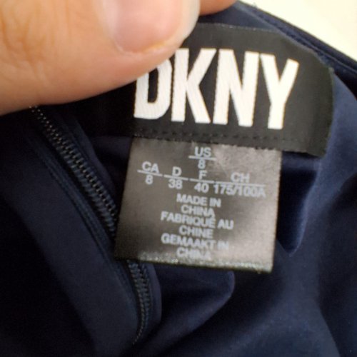 WOMEN'S DKNY MIDI DRESS WITH BELT - SIZE 8 - NAVY BLUE (STYLE: ED2BD570-NVY-14) image 5