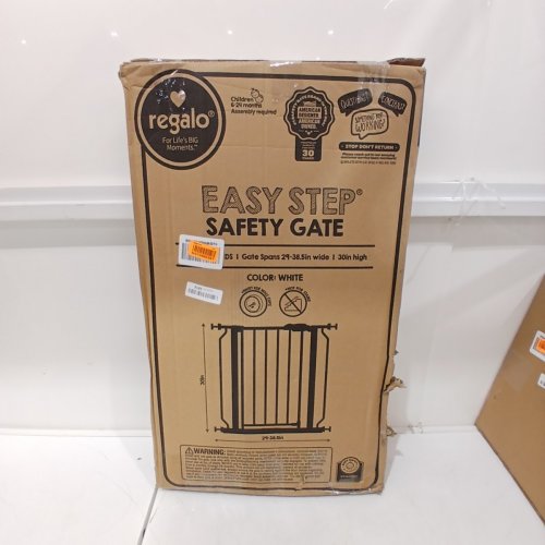 REGALO EASY-STEP METAL WALK-THROUGH SAFETY GATE - 30" X 29'' TO 38.5'' - WHITE (MODEL: 1160DS) image 5