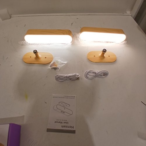 2PK HENSAM 8" WIRELESS WALL SCONCE LED LIGHTS - AMBER (MODEL: CL-K38) image 2