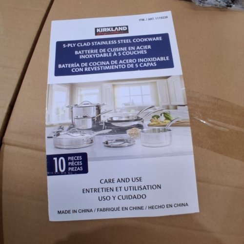 10PC KIRKLAND SIGNATURE 5-PLY CLAD STAINLESS STEEL COOKWARE - STAINLESS STEEL - (MODEL: 1119338) image 4