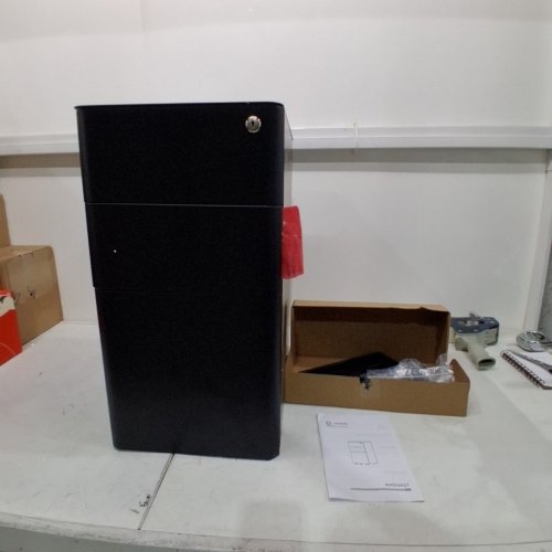 METAL 3 DRAWER MOBILE FILE CABINET WITH LOCK - 14" X 23" - BLACK (MODEL:B0B5KQNTT4) image 3