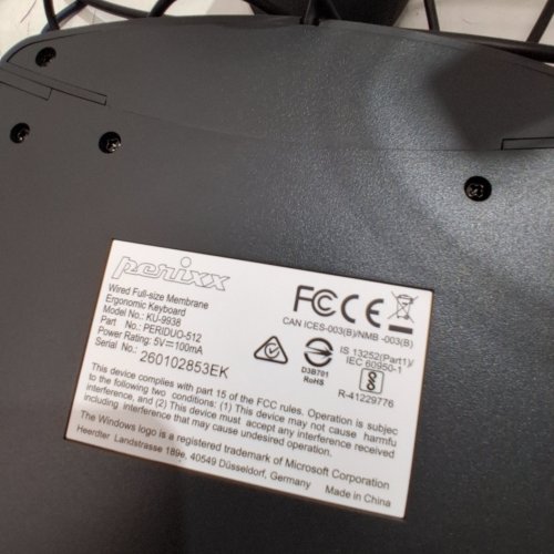 PORIXX WIRED KEYBOARD AND VERTICAL MOUSE COMBO - BLACK (MODEL: PERIDUO-512) image 8
