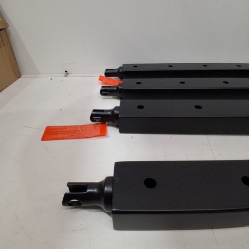 4PK VEVOR STEEL HORIZONTAL HOLE DECK RAILING POST FOR WIRE CABLES - 36" - BLACK image 5