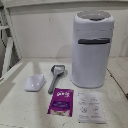 LITTER GENIE PAIL STYLE CAT LITTER WASTE DISPOSAL SYSTEM - WHITE/GREY (MODEL: 00666594210890) image 2
