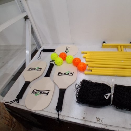 DEELIVA PORTABLE PICKLEBALL NET WITH WHEELS - PADDLES AND BALLS INCLUDED- 22FT - YELLOW (MODEL:PRO01) image 3