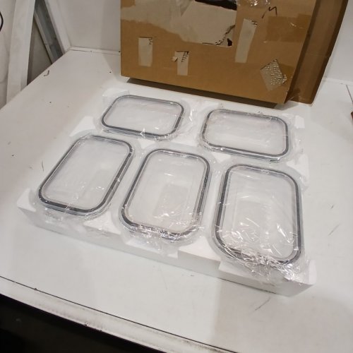 5PK IKEA GLASS FOOD STORAGE CONTAINERS WITH LIDS - CLEAR image 2