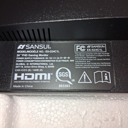 SANSUI 1500R CURVED GAMING MONITOR - 24" - 1080P FHD - 160HZ - 1MS - BLACK (MODEL:ES-G24C1L) image 5