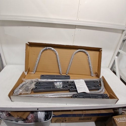 FLOWCLEAR BESTWAY FLOWCLEAR STEEL A-FRAME POOL LADDER WITH HAND RAIL, 42" - GREY (MODEL:58335) image 2