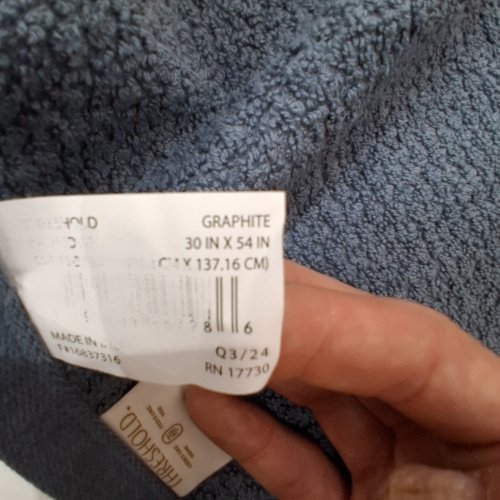 THRESHOLD LUXE TEXTURED DOT BATH TOWEL- 30" X 54"-GRAPHITE BLUE image 2