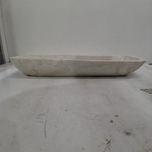 CREATIVE CO-OP DECORATIVE PAULOWNIA WOODEN OVAL TRUG BOWL - 22.75" X 6" X 3.25" - WHITE (MODEL: EC1284) image 3