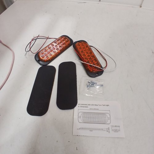 2PK AT-HAIHAN ALLUMINUM LED BRAKE TURN SIGNAL SIDE MARKER TAIL LIGHTS, - AMBER image 2