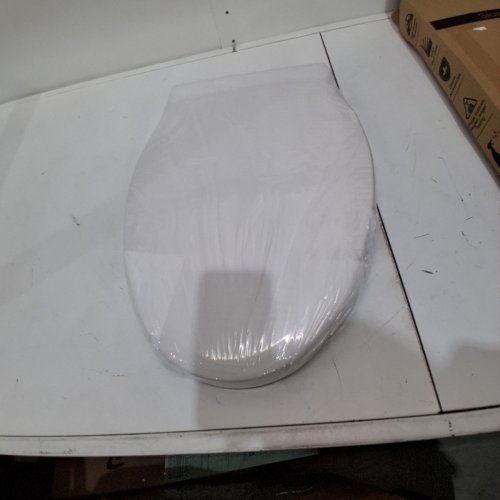 ELONGATED TOILET SEAT SLOW QUIET CLOSE - 18.5" - WHITE image 2