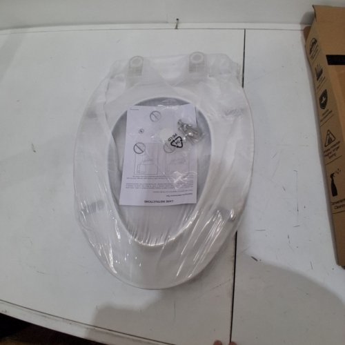 ELONGATED TOILET SEAT SLOW QUIET CLOSE - 18.5" - WHITE image 3