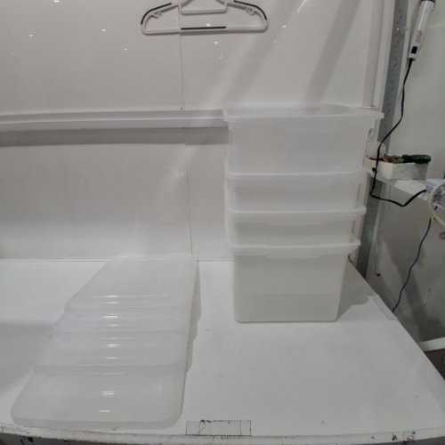 4PK IRIS USA PLASTIC STORAGE BIN TOTE - 33L - CLEAR (MODEL: FB-21E/FB-21EE) image 2