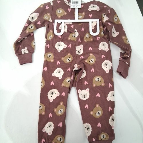 2PC GEORGE BEAR PRINT PAJAMA SET -3T - MAUVE BROWN image 3