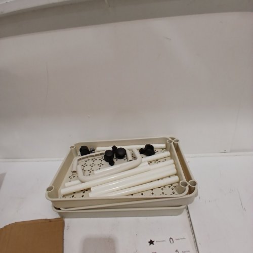 SIDE STORAGE RACK WITH WHEELS - 22.8" X 12.8" X 8.4" - BEIGE image 3