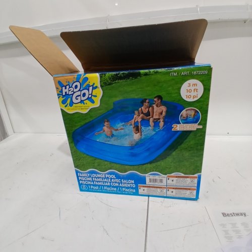 H2OGO! INFLATABLE OUTDOOR FAMILY LOUNGE POOL - BLUE (MODEL: 1872209) image 6