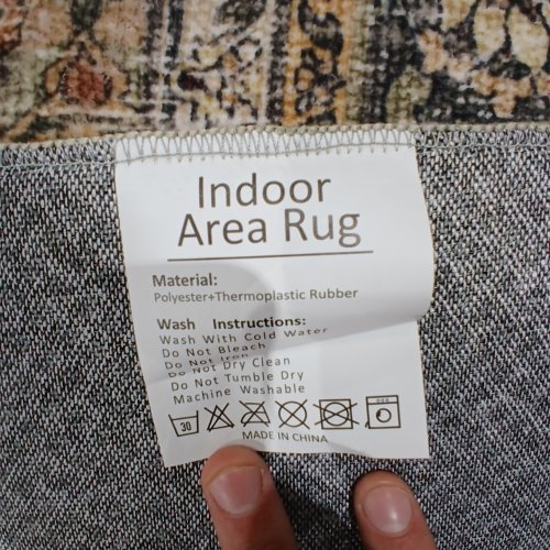 INDOOR VINTAGE PATTERNED AREA RUG - 4FT X 6FT 2" - BEIGE BROWN image 2