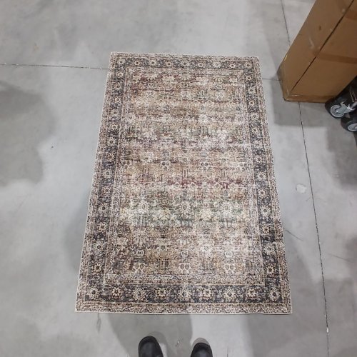 INDOOR VINTAGE PATTERNED AREA RUG - 4FT X 6FT 2" - BEIGE BROWN image 3