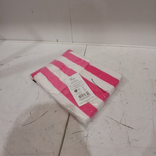 MAINSTAYS KIDS HOODED BEACH TOWEL - 24" X 48" - PINK AND WHITE STRIPED (ITEM: KH9630MSRCP) image 3