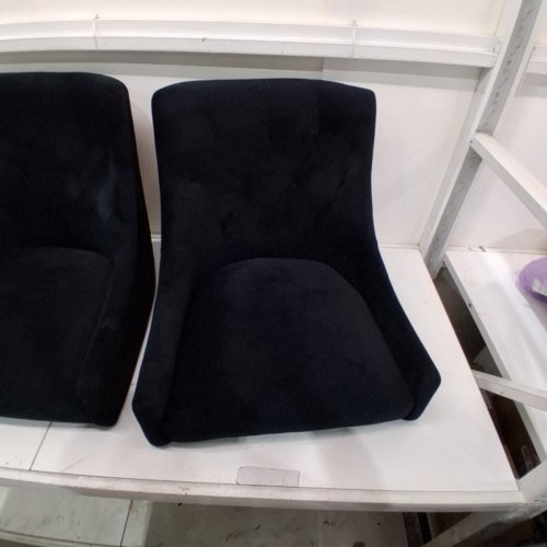 2PK FFIJJ MODERN VELVET ACCENT DINING CHAIRS - 24.5" X 21.6" X 33.3" - BLACK/gold (MODEL: VD381BK) image 3