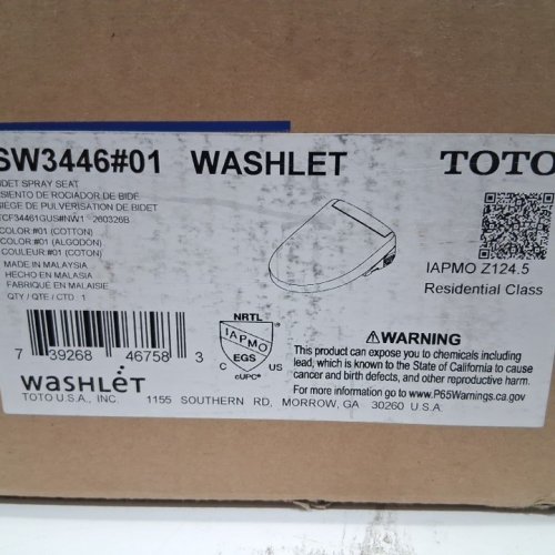 TOTO WASHLET S5 ELECTRONIC HEATED TOILET SEAT BIDET WITH CONTROLLER AND INSTANTANEOUS WATER HEATER - 21" X 15" - ELONGATED - WHITE (MODEL: SW3446#01) image 7