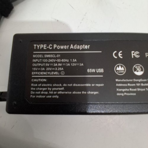 REPLACEMENT FAST CHARGING USB-C POWER ADAPTER FOR CHROMEBOOK LAPTOPS - 65W - BLACK (MODEL: SM65CL-01) image 3